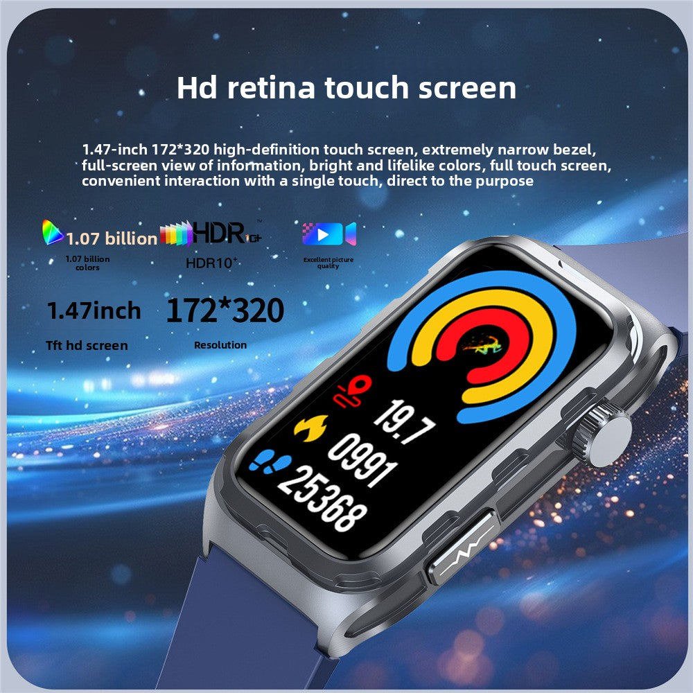 Advanced Health Smartwatch – ECG, Blood Oxygen, Blood Pressure & Temperature Monitoring with HD Touchscreen